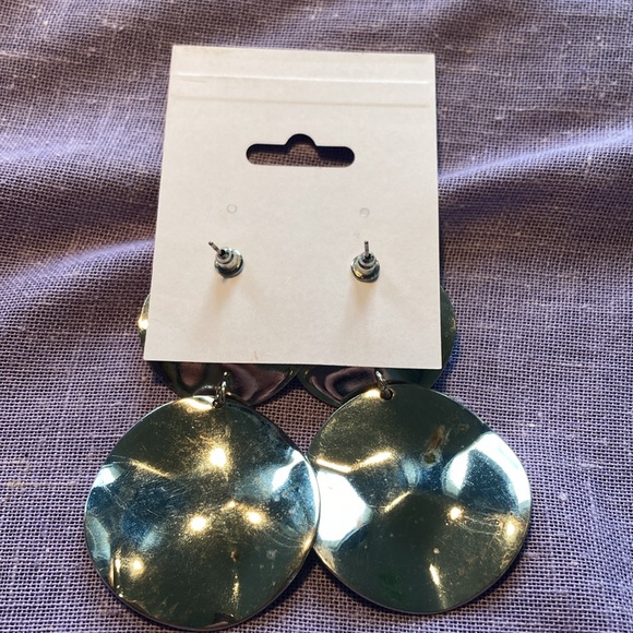 Silver circles dangly Earrings - Picture 2 of 2